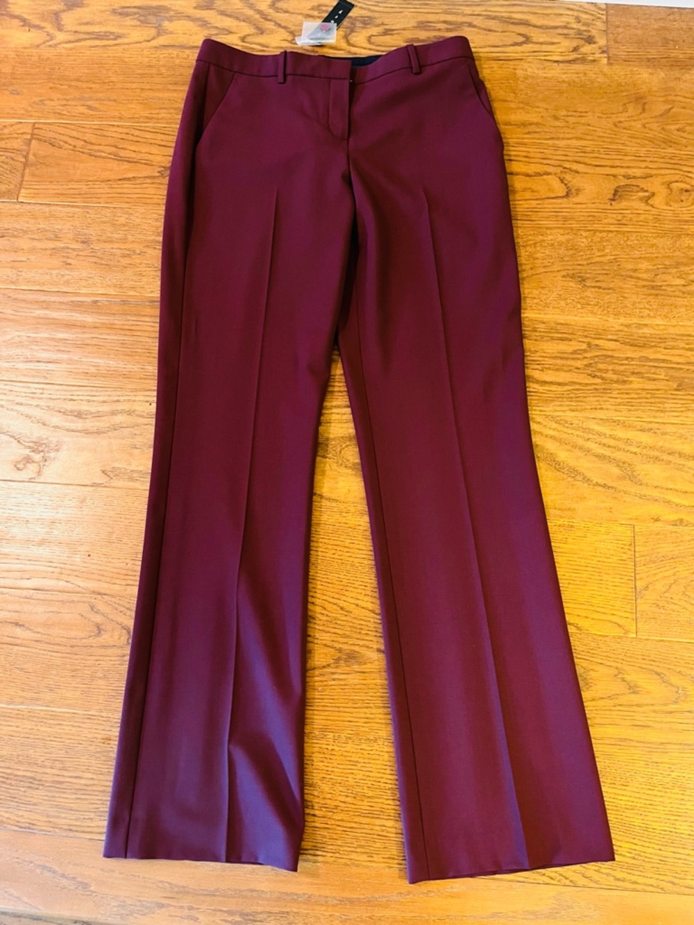 Theory Women's Wine Straight-Leg Dress Trousers
